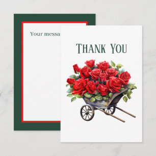 Niedliche rote Rosen hinzufügen Dankeskarte