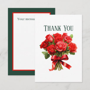 Niedliche rote Rosen hinzufügen Dankeskarte