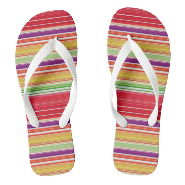 Niedliche rote Streifen Flip Flops (Fußbett)
