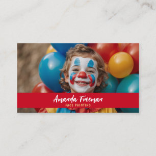 Niedliche rote und gelbe Clown-Gesichtsfarbe Visitenkarte