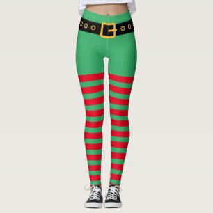 Niedliche rote und grüne Streifen Leggings