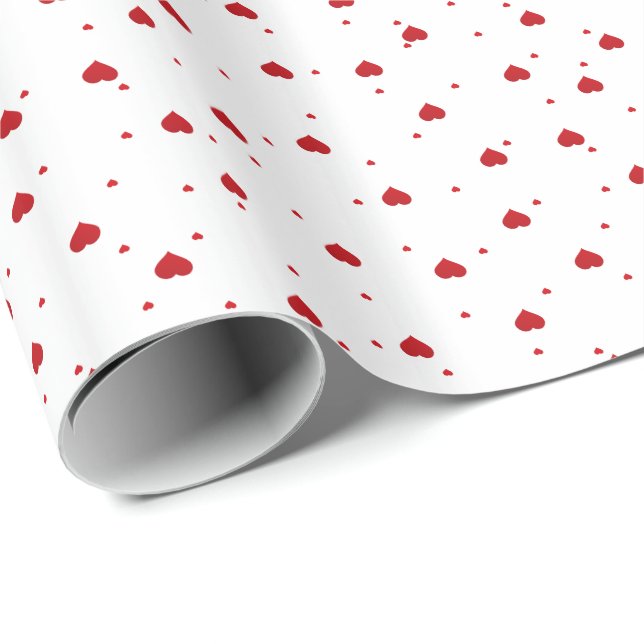 Niedliche rote Valentine hören Nahtloses Muster Geschenkpapier (Rolleneckpunkt)