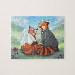Niedliche roter Panda-Paare in der Liebe