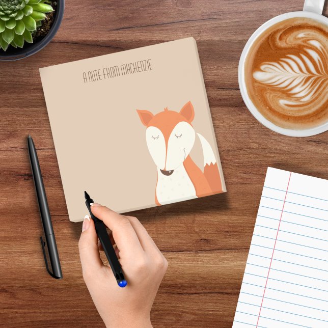 Niedliche Rotfuchs-Waldtiere Post-it Klebezettel (Red Fox Personalized Tear off page Notepad)