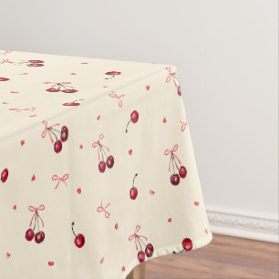 Niedliche Rotkrebse vernichten Bows auf Creme Tischdecke