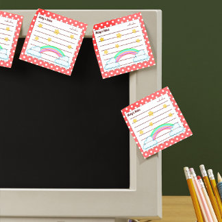 Niedliche Rotpolka-Punkte, niedliche Sterne & Rege Post-it Klebezettel