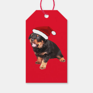 Niedliche Rottweiler-Weihnachtsmannmütze für Welpe Geschenkanhänger