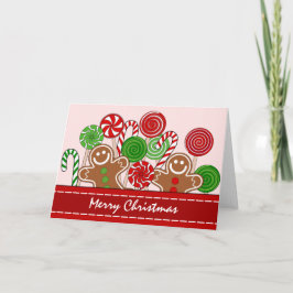 Niedliche Rotweihnachtskuchen Feiertagskarte