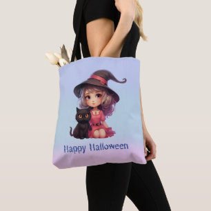 Niedliche Rotzunge und Schwarze Katze Rosa und Bla Tasche