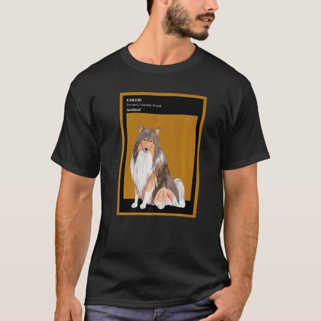 Niedliche Rough Collie Dog Herding Hunde T-Shirt (Vorderseite)