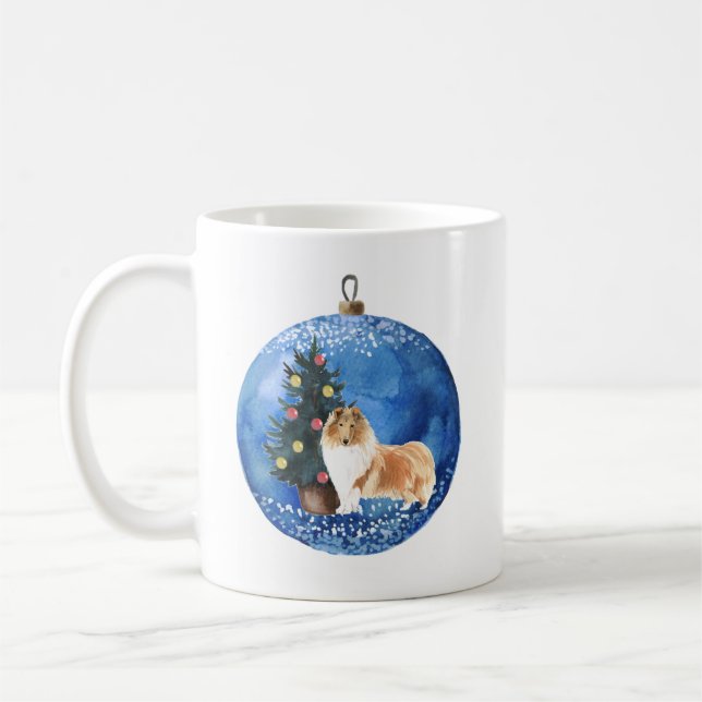 Niedliche Rough Collie Keramik Tasse (Links)