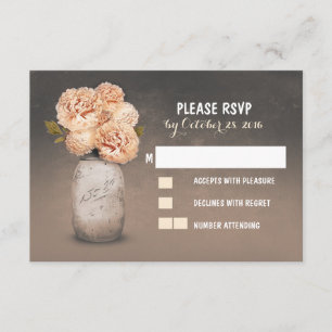 Niedliche RSVP-Hochzeitkarten für gemalte Mason Ja RSVP Karte