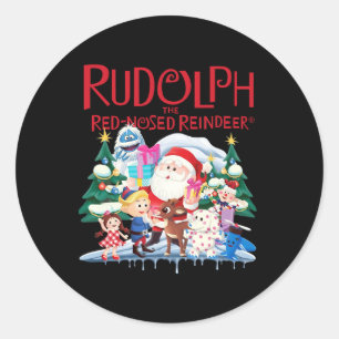 Niedliche Rudolph The Red Nosed Rentier Christmas Runder Aufkleber