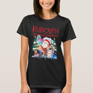 Niedliche Rudolph The Red Nosed Rentier Christmas T-Shirt