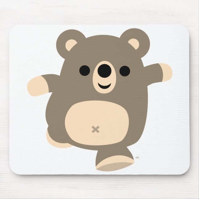 Niedliche Running-Cartoon-Bärenmousepad Mousepad (Vorne)