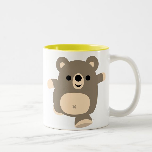 Niedliche Running Cartoon Bear Tasse (Rechts)