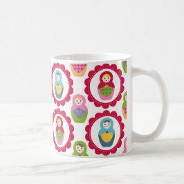 Niedliche Russische Puppe-Tasse Kaffeetasse
