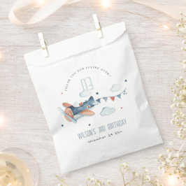 Niedliche Rust Navy Flugzeug Cloud Stars Sky Gebur Geschenktütchen