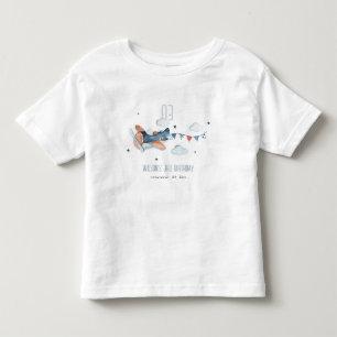 Niedliche Rust Navy Flugzeug Cloud Stars Sky Gebur Kleinkind T-shirt