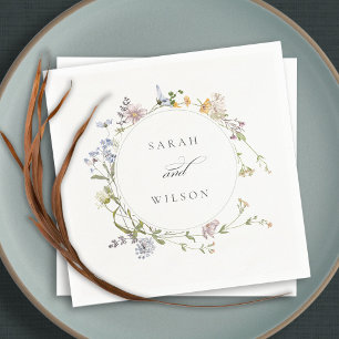 Niedliche Rustikal-Gelbe Wiesen-Blumenzwiese Serviette