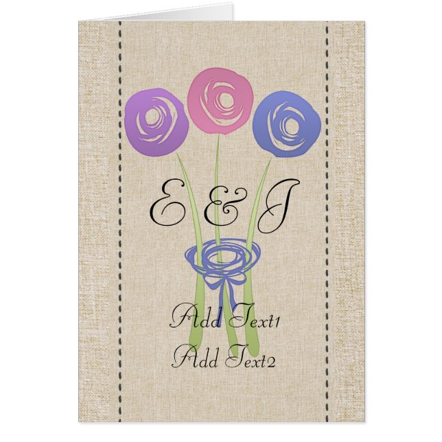 Niedliche rustikale Abstrakte Lilac-Rose Mit Monog (Vorne)