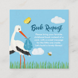 Niedliche rustikale Blue Stork Baby Dusche Begleitkarte