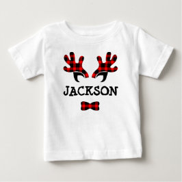 Niedliche rustikale Buffalo Kariert Rentierfeind N Baby T-shirt