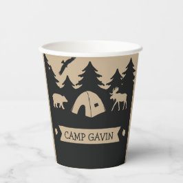 Niedliche Rustikale Flannel Camping Geburtstagspar Pappbecher