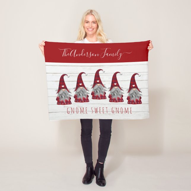 Niedliche rustikale Imitate Wood Christmas Family  Fleecedecke (Beispiel)