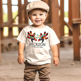 Niedliche rustikale Karierte Rentierfäule Baby T-shirt