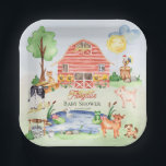 Niedliche Rustikale Landtiere Barnyard Baby Showe Pappteller<br><div class="desc">Niedliche rustikale Nutztiere barnyard Szene Baby Dusche Design. Composite Design von Holiday Hearts Designs.</div>