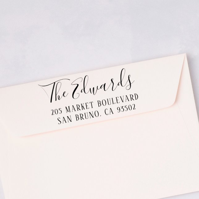 Niedliche rustikale Skriptfamilie Name & Rücksende Permastempel (Von Creator hochgeladen)