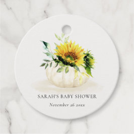 Niedliche rustikale Sonnenblumendusche Geschenkanhänger