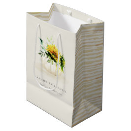 Niedliche rustikale Sonnenblumendusche Mittlere Geschenktüte
