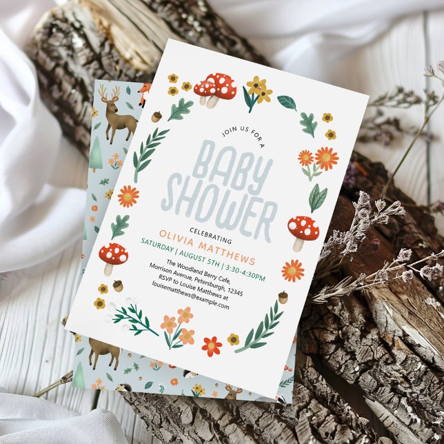 Niedliche & rustikale Waldwald-Land Boys Kinderdus Einladung (Von Creator hochgeladen)