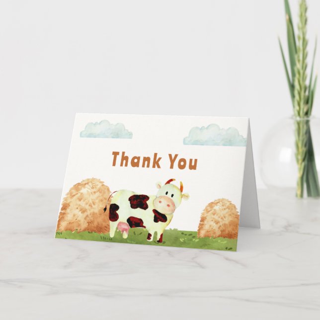 Niedliche rustikale Wasserfarbe Kinderdusche Dankeskarte (Vorderseite)