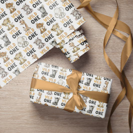 Niedliche Safari Animals Wild One Geschenkpapier