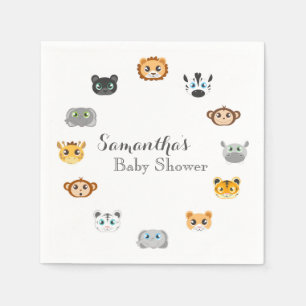 Niedliche Safari-Dschungel-Baby-Dusche Serviette