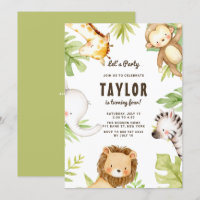 Niedliche Safari Freunde Tropischer Geburtstag