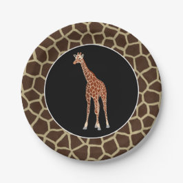 Niedliche Safari-Giraffen-wildes Tier Themed Pappteller