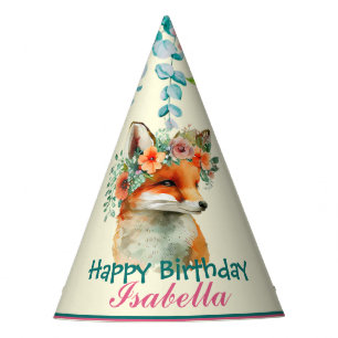 niedliche Safari REd Füchse Tiere Dschungel Blume Partyhütchen