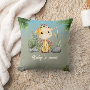 Niedliche Safari Tiere 2 Seiten Giraffe Zebra Kind Kissen