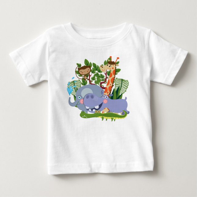 Niedliche Safari-Tiere Baby T-shirt (Vorderseite)