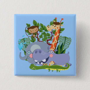 Niedliche Safari-Tiere Button