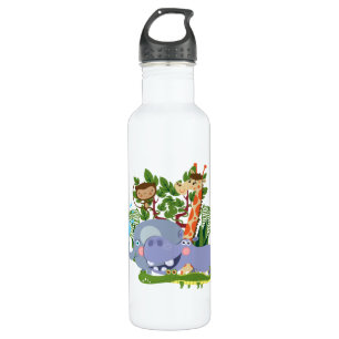 Niedliche Safari-Tiere Edelstahlflasche