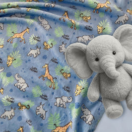 Niedliche Safari Tiere farbenfrohe Bezeichnung Bab Fleecedecke
