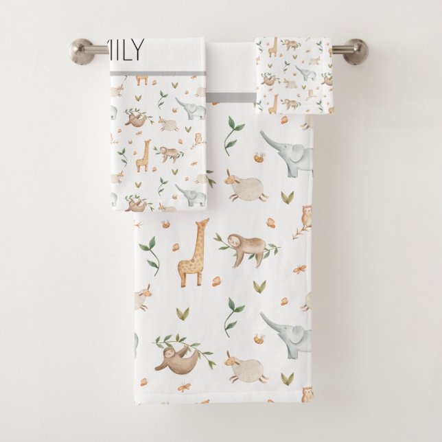 Niedliche Safari-Tiere Kinder Badetuch Set (Insitu)