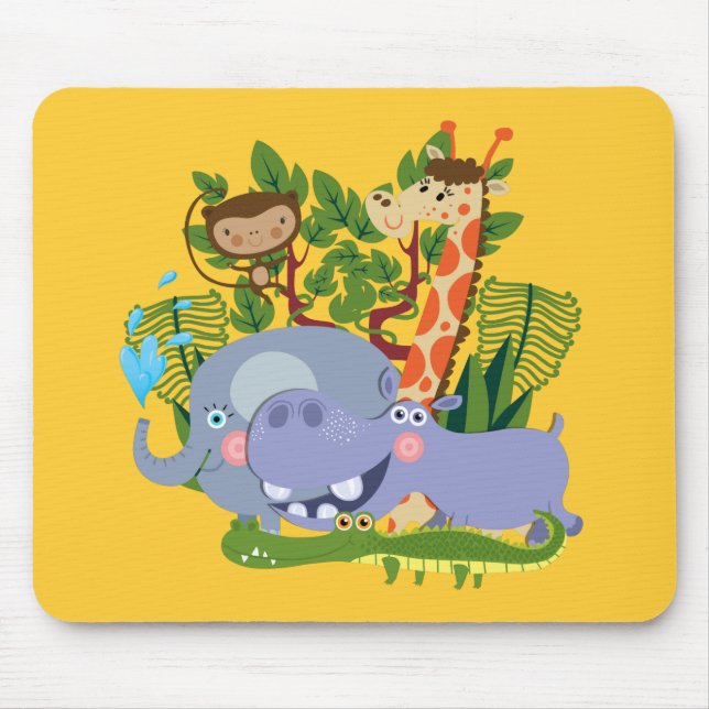 Niedliche Safari-Tiere Mousepad (Vorne)
