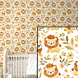 Niedliche Safari Tiere Orange Brown Lions Tapete