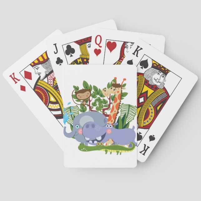 Niedliche Safari-Tiere Spielkarten (Rückseite)